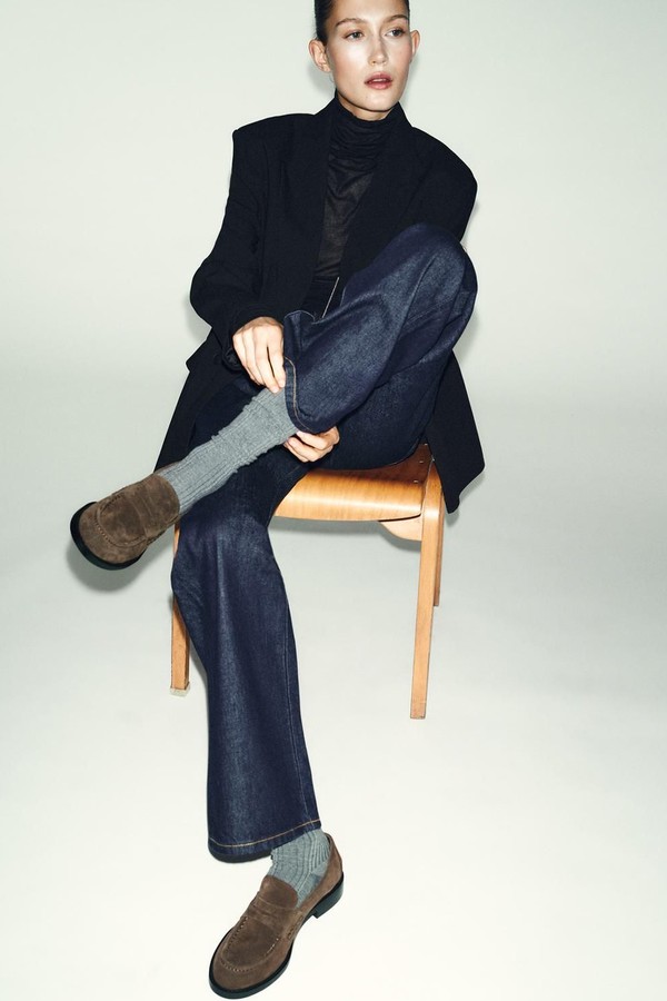 Split Suede Loafers