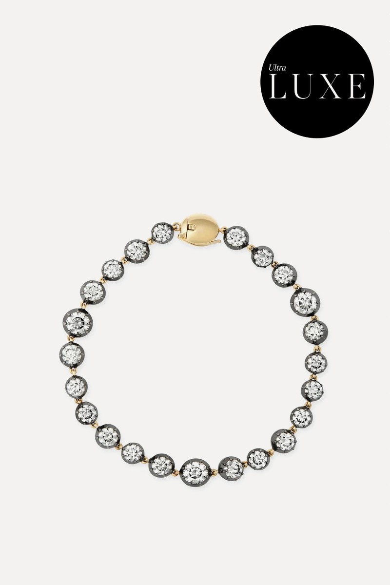 Signature Diamond Button Back Bracelet from  Jessica Mccormack 
