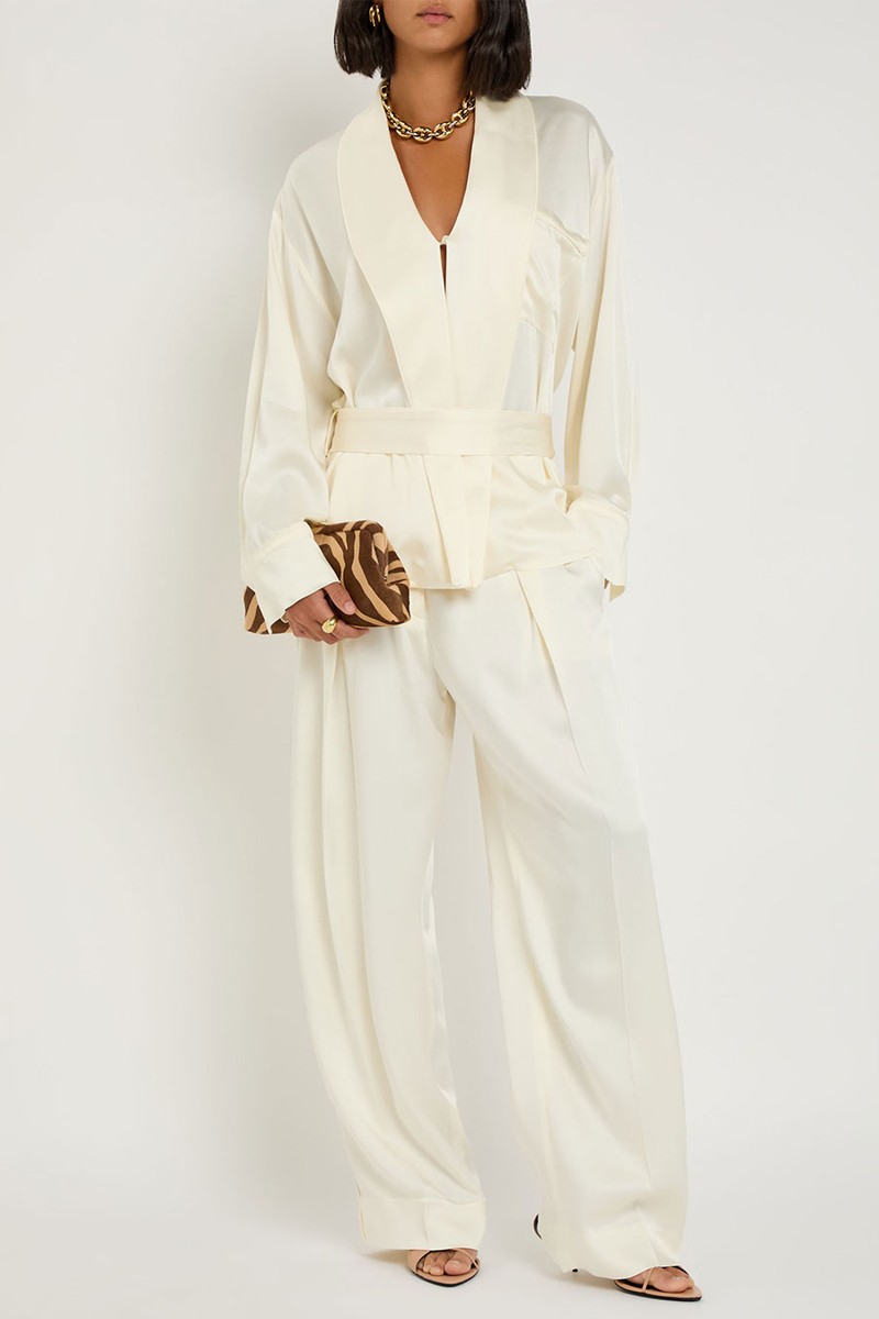 Wide-Leg Crepe De Chine Trousers from Victoria Beckham